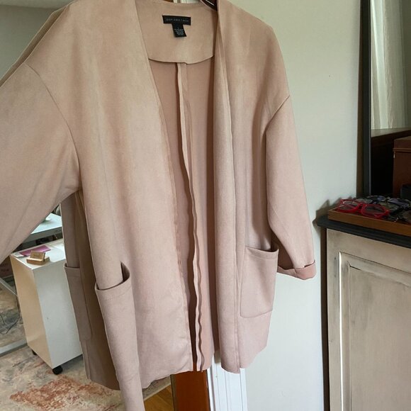Soft Loose Stretch Blazer in Pale Pink with Pockets [L] - Picture 2 of 5
